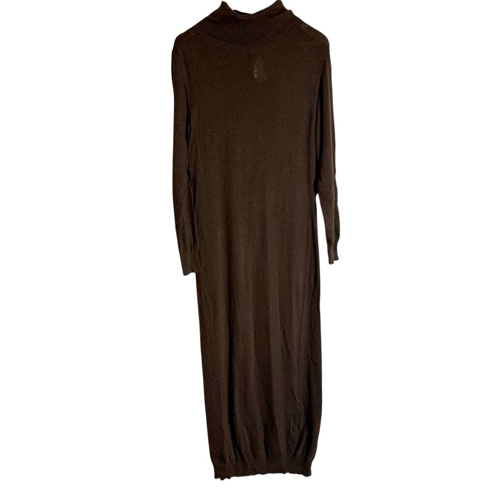 Pietro Brunelli Milano Brown La Salle Wool Blend Turtleneck Sweater Maxi Dress S - Picture 6 of 15
